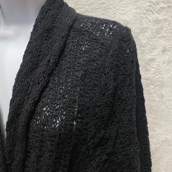 Lane Bryant Linen Blend Wrap Sweater Womens 22/24 Black Capsule Wardrobe Career - Picture 3 of 11